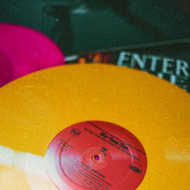 yellow Wu-Tang clan vinyl close up