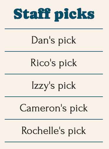 staff picks section in recursive records website